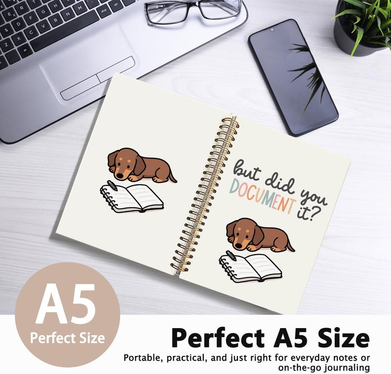 WLIANG Funny Dachshund Notebook Journal Gifts for Women & Men, Dachshund Lover Gifts Notebooks for Women, But Did You Document It Weiner Dog Hardcover Spiral Notebook 5.5x8.3 Inch - Image 2